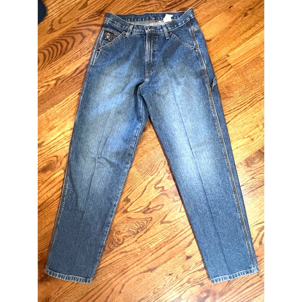Cinch Mens Carpenter Jeans Blue Denim Hammer Loop Straight Leg MB90434002 32x34